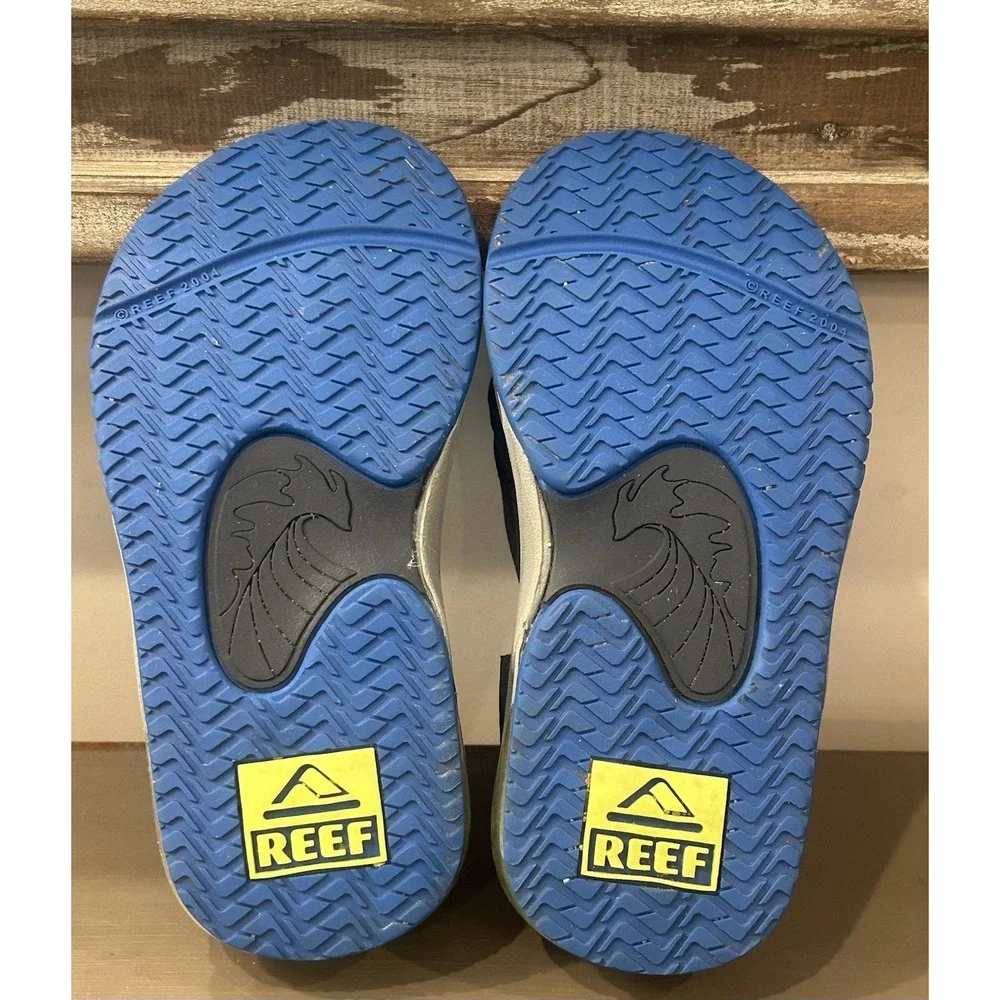 REEF Little Fanning Kids Blue‎ Flip Flops Sandals Slip On - Size 9 Youth